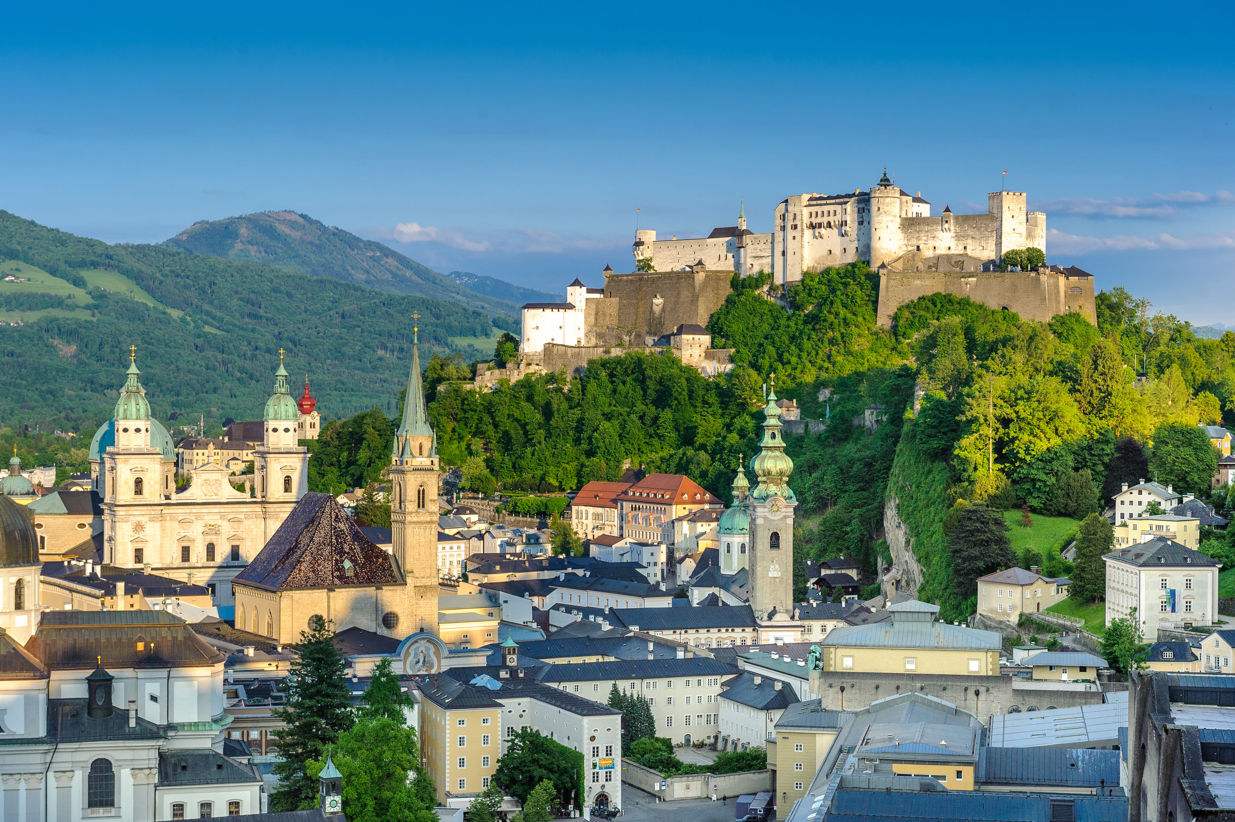 View of Hohensalzburg Fortress and Salzburg's old town