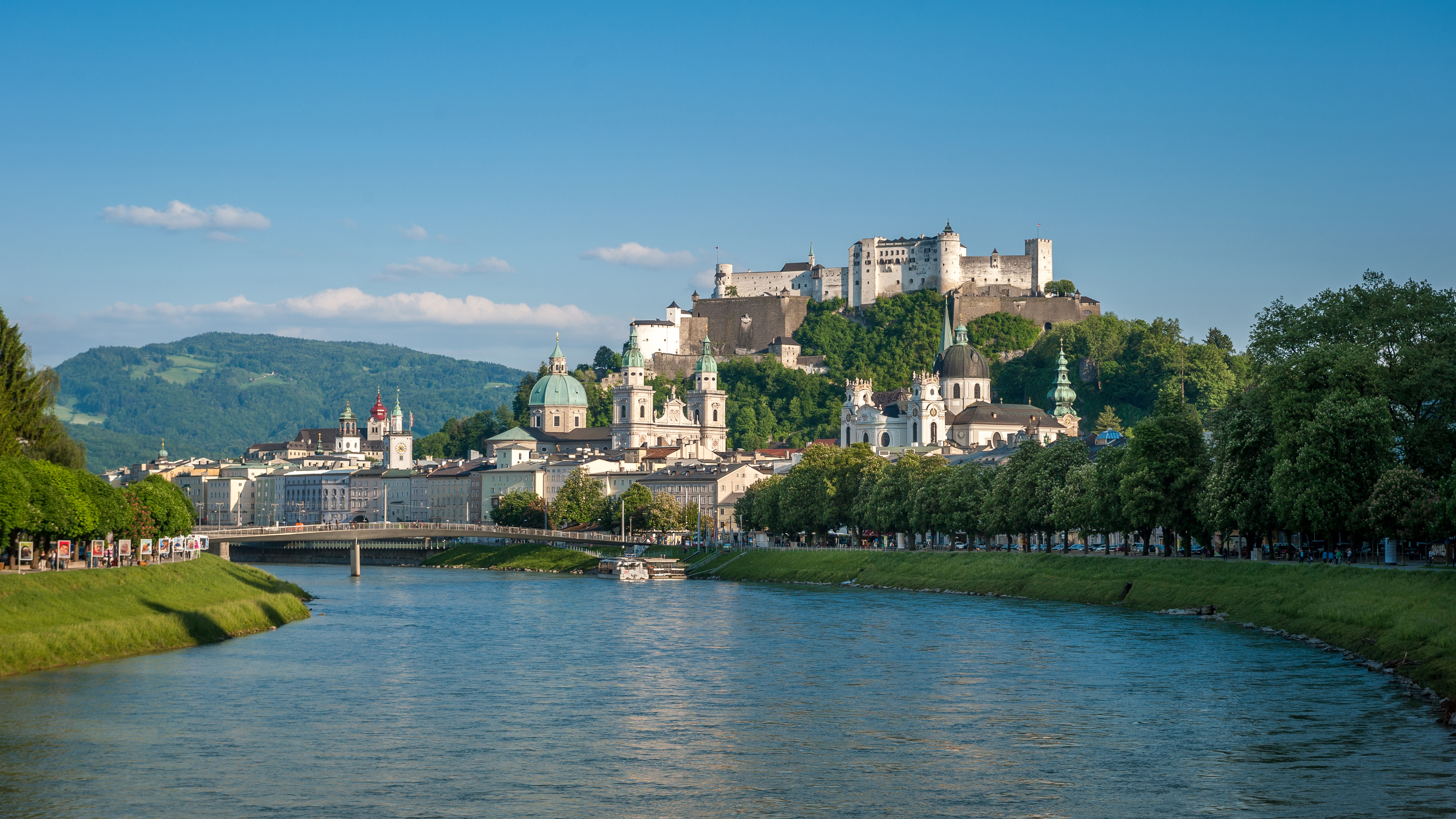 View of Salzburg's old town from the Salzach river